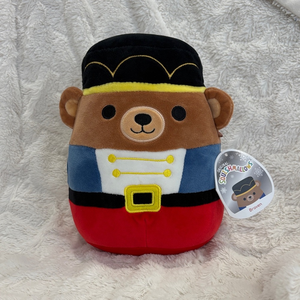 Squishmallows Braven Nutcracker Bear Plush 9” – Holiday Edition | Medium